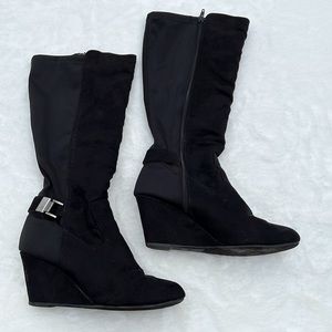 Wedge Buckle Boots